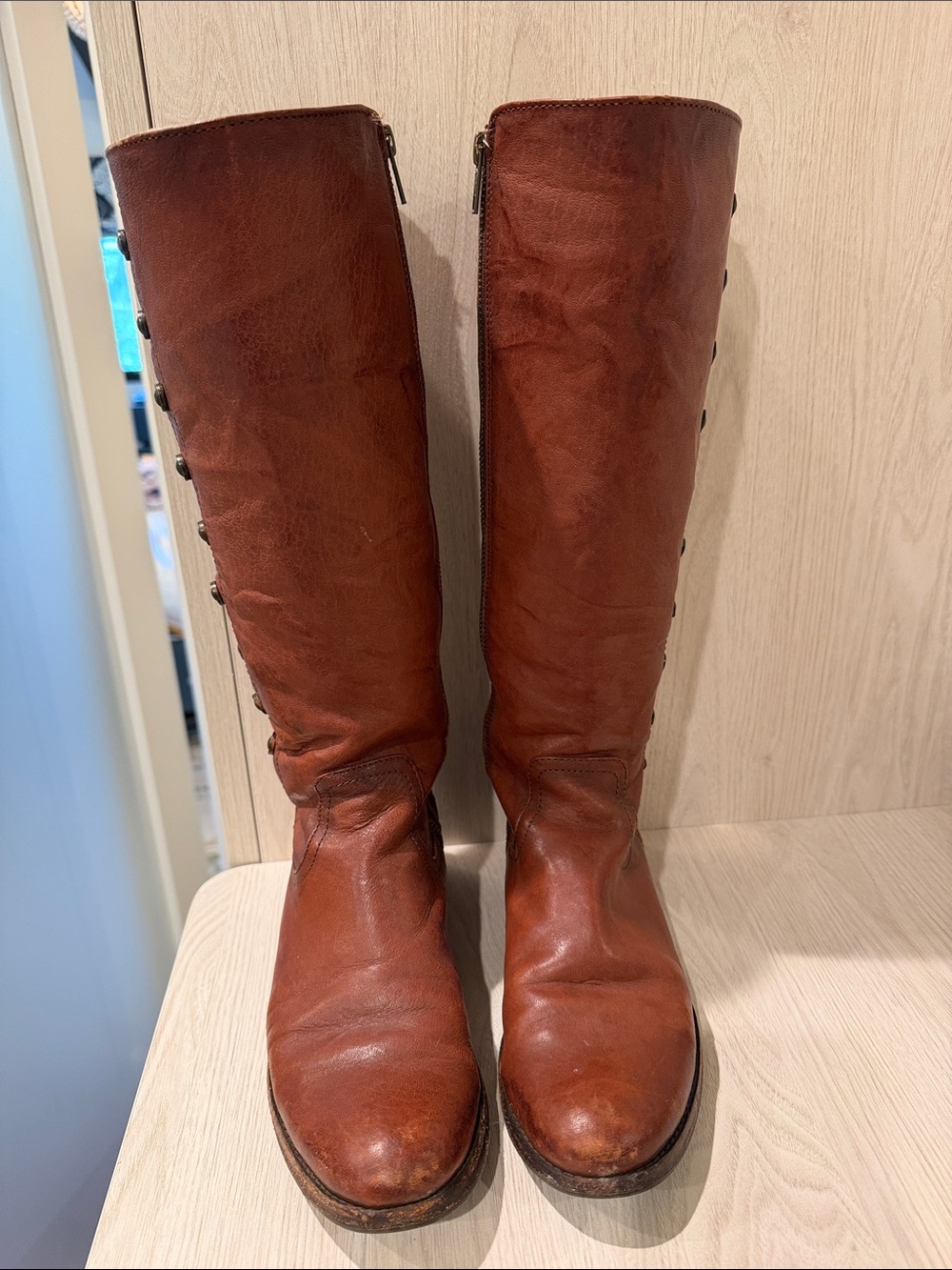 Frye Chestnut Brown Leather Boots